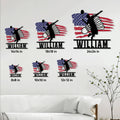 Badminton player metal sign size guide showing multiple scale options for home wall decor