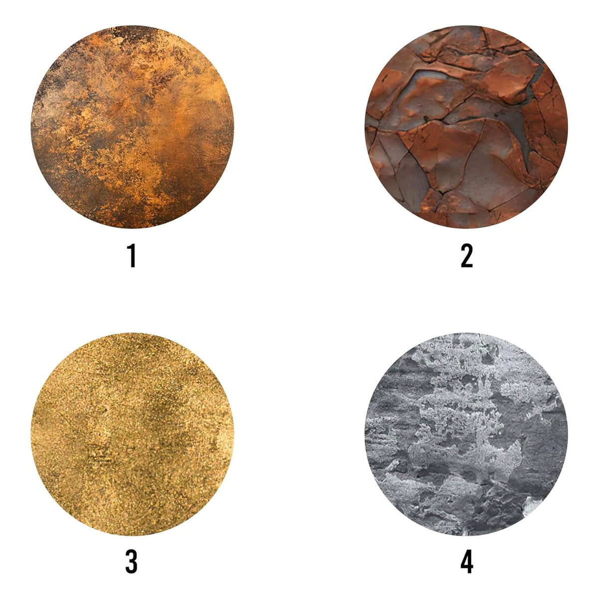 Color selection guide showing four finish options for the custom mechanic metal sign