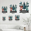 Mechanic metal sign size guide showing available sizes from 8x8 to 24x24 inches