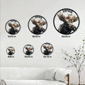 Moose metal wall sign size guide showing multiple circular size options from 8 to 24 inches