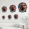 Moose metal sign size guide showing six available square dimensions from 8 by 8 to 24 by 24 inches