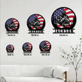 Snowmobile sign size guide displaying available square sizes from 8 by 8 inches to 24 by 24 inches