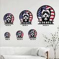 Cairn Terrier metal sign size guide showing six square size options from 8 to 24 inches