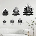 Chess metal sign size guide showing available square dimensions from 8 by 8 to 24 by 24 inches