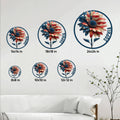 Patriotic sunflower metal sign size guide showing options from 8 by 8 to 24 by 24 inches