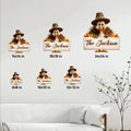 Thanksgiving turkey metal sign size guide showing available square dimensions from 8 by 8 to 24 by 24 inches