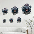 Gorilla metal sign size guide showing square size options from 8 by 8 to 24 by 24 inches