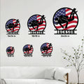 Scuba diver metal sign size guide showing available square sizes from 8 by 8 to 24 by 24 inches