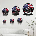 ATV metal sign size guide showing six available square sizes from 8x8 to 24x24 inches