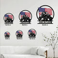 ATV metal sign size guide showing available square sizes from 8 by 8 to 24 by 24 inches