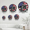 Barrel racing metal sign size guide showing available square sizes from 8 by 8 to 24 by 24 inches