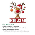 Reindeer Christmas metal sign feature graphic showing the festive cut-metal design and indoor or outdoor use