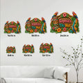 Tiki bar metal sign size guide showing available square sizes from 8x8 to 24x24 inches