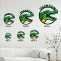 Alligator metal sign size guide showing six available square size options
