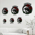 Tattoo artist metal sign size guide showing options from 8 by 8 inches to 24 by 24 inches