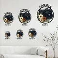 Photographer metal sign size guide showing available square sizes from 8 by 8 to 24 by 24 inches