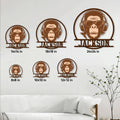 Monkey metal sign size guide showing multiple square size options for different wall spaces
