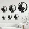 Monkey metal sign size guide showing circular options from 8 by 8 inches to 24 by 24 inches