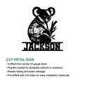 Koala cut metal sign feature graphic showing the wildlife design with indoor and outdoor display details