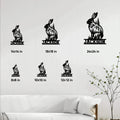Rabbit metal sign size guide showing available square dimensions from 8 by 8 to 24 by 24 inches