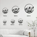Triathlon metal sign size guide displaying six square size options from 8 by 8 to 24 by 24 inches