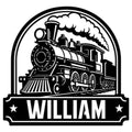 Custom railroader metal sign featuring a bold vintage steam locomotive and smoke detail