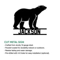 Cut metal polar bear sign featuring a strong side-profile silhouette and clean wall decor style