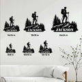 Hiking metal sign size guide showing 8, 10, 12, 14, 18, and 24 inch square options