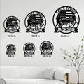 Table tennis metal sign size guide showing available square sizes from 8 by 8 to 24 by 24 inches