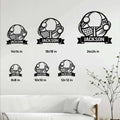 Table tennis metal sign size guide showing multiple square size options in a room setting
