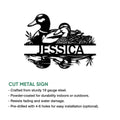 Duck metal sign product overview showing a pair of waterfowl and a cutout design