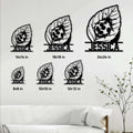 Ladybug metal sign size guide showing multiple square size options in a living room setting