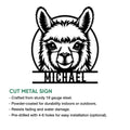 Llama cut metal sign feature graphic displaying the detailed animal portrait design