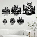 Fox metal sign size guide showing available square sizes from 8 by 8 to 24 by 24 inches