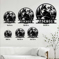 Fox metal sign size guide displaying six square size options from 8 by 8 to 24 by 24 inches