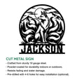 Fox metal sign feature graphic showing the woodland artwork and product presentation