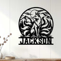 Fox wall decor displayed on a white paneled wall in a cozy home setting