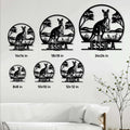 Kangaroo metal sign size guide showing six available square sizes from 8x8 to 24x24 inches