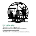 Civil engineer metal sign shown with construction silhouettes and a feature overview for indoor or outdoor display