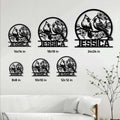 Cardinal metal sign size guide showing six square size options from 8 by 8 to 24 by 24 inches