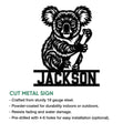 Koala cut metal sign feature graphic showing the black animal artwork and product presentation