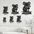 Koala metal sign size guide showing available square sizes from 8 by 8 to 24 by 24 inches