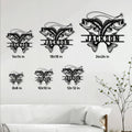 Bass fishing metal sign size guide showing six square size options for wall display