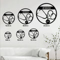 Nurse stethoscope heart metal sign size guide showing available sizes from 8 by 8 to 24 by 24 inches