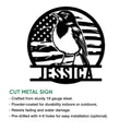 Robin cut metal sign feature graphic showing multiple size options for indoor or outdoor display