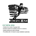 Rugby metal sign feature graphic showing the action player design and cut metal sign presentation