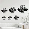 Cowgirl metal sign size guide showing 8, 10, 12, 14, 18, and 24 inch options