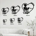 Nurse heart metal sign size guide showing six square size options from 8 by 8 to 24 by 24 inches
