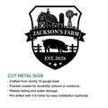Farm pig metal sign shown with cut-steel construction, finish details, and optional mounting holes