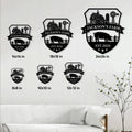 Pig farm metal sign size guide showing available square sizes from 8 by 8 to 24 by 24 inches